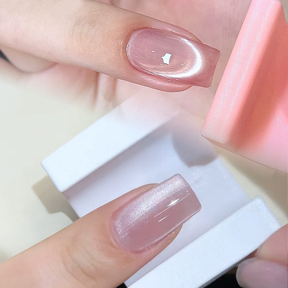 Nail Art Cat Eye Pink - 5D U-förmigen Französisch Cat Eye Nail