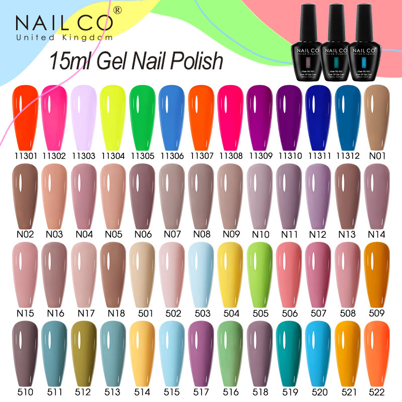 Nail Art Natural - NAILCO 15ml Gel-Nagellack Rot-Rosa-Serie HEMA TPO