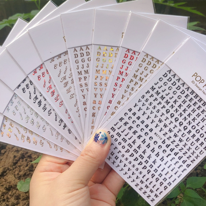 Nail Art Quotes - 1 Stück neue englische Alphabet Nail