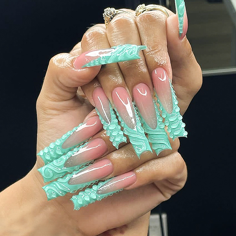Nail Art Pink - 24 stücke 3D Wasser Tropfen Gefälschte