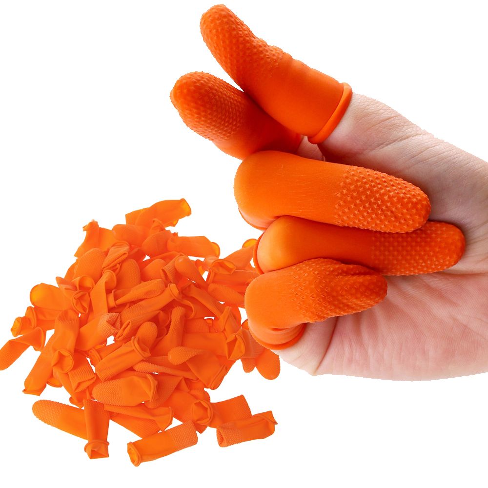 Nail Art Natural - 100 Stück Reinigungszubehör Nagelkunst-Werkzeug Natürliche Latex-Fingerüberzüge