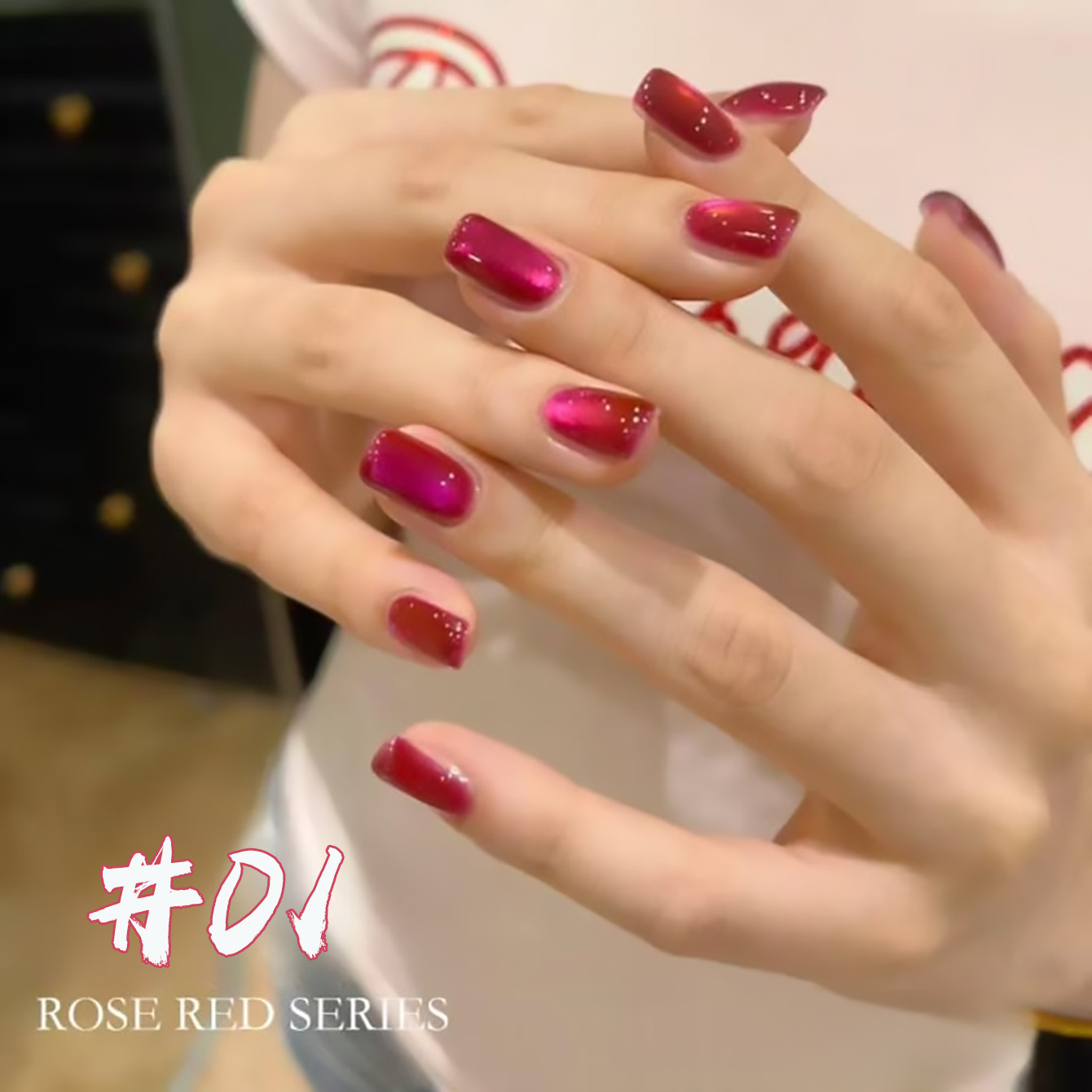Nail Art Cat Eye Pink - WS 1 Stück 2026 Neues Erdbeer-Gummy-Katzenaugen-Nagelgel