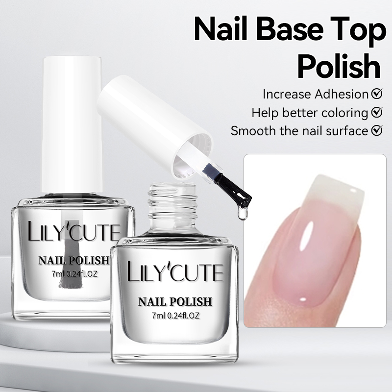 Nail Art Glossy - LILYCUTE 7ml Nagel-Unterlack und -Überlack Klarer