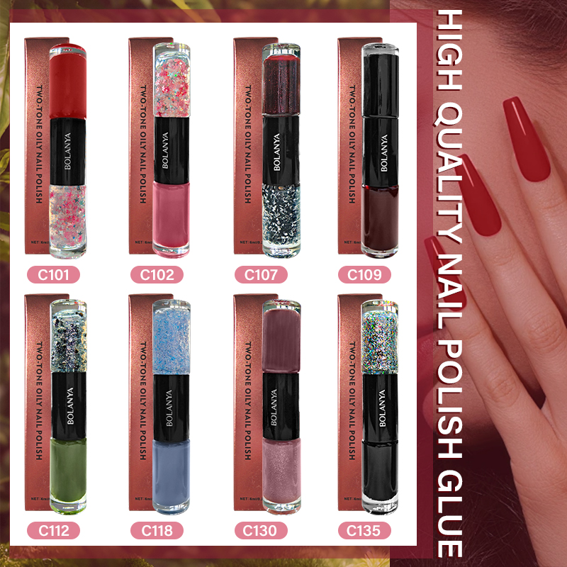 Nail Art Glossy - Doppelseitiger Glitzer-Nagellack-Set – UV-freier, schnell trocknender