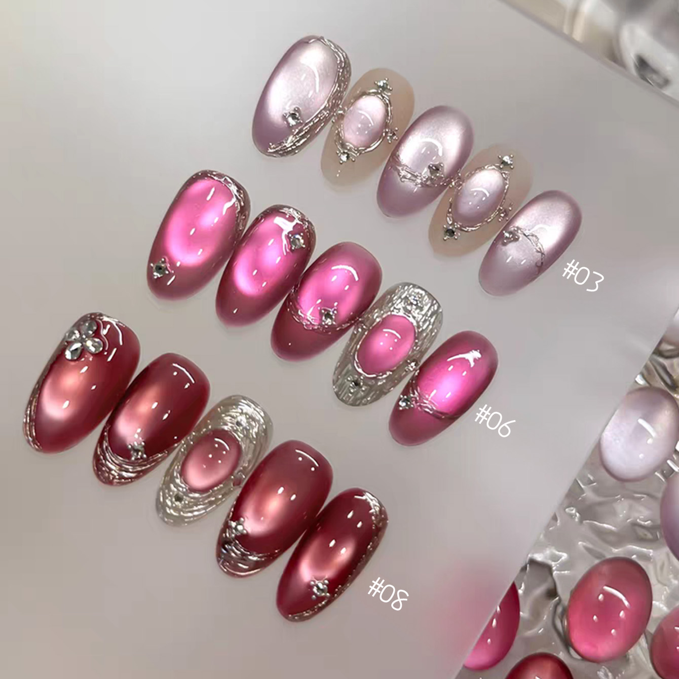 Nail Art Cat Eye Pink - 1 Stück TC 2026 Sommer Beliebte