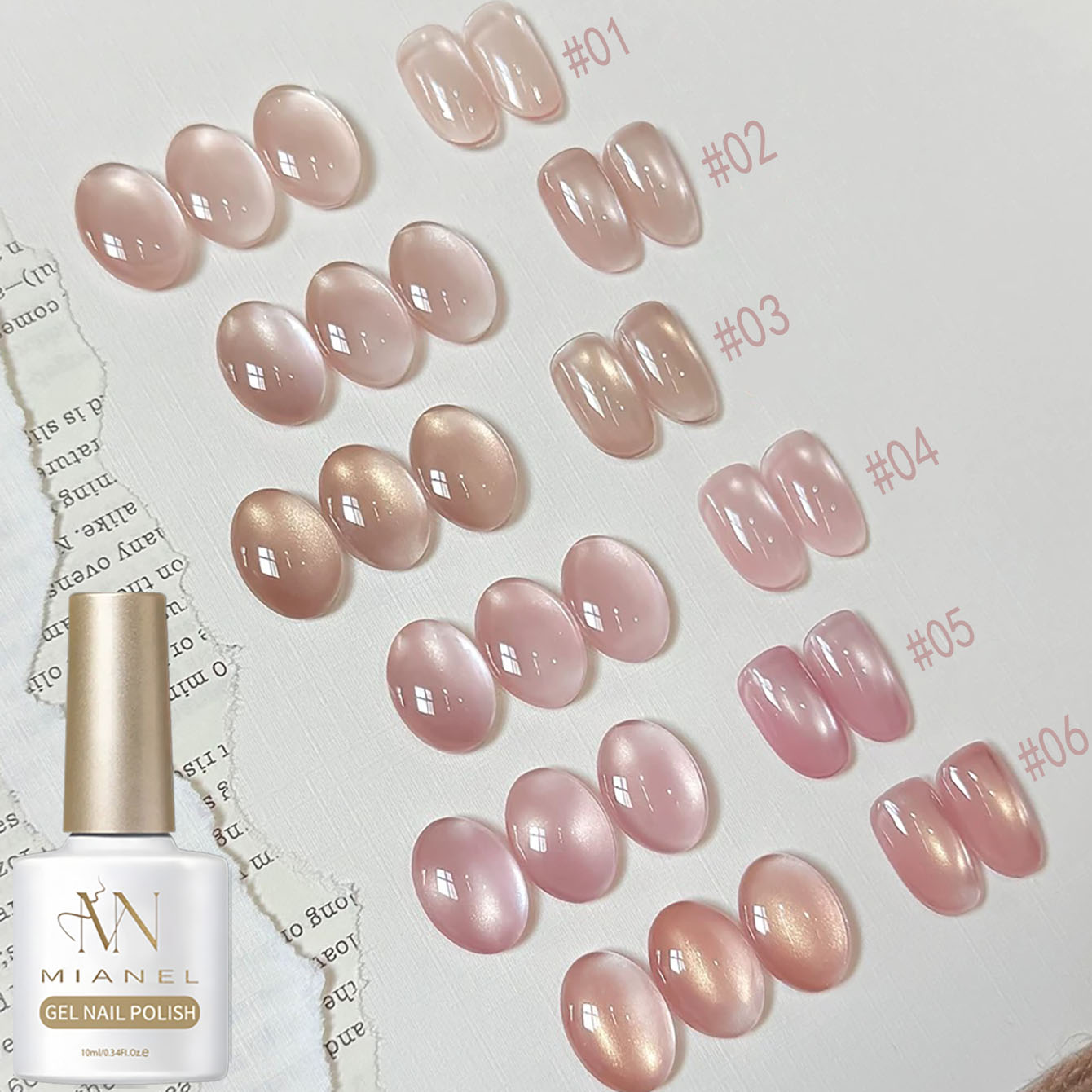 Nail Art Cat Eye Pink - MIANEL 10ML Lover Pink Serie Katzenauge-Gel-Nagellack