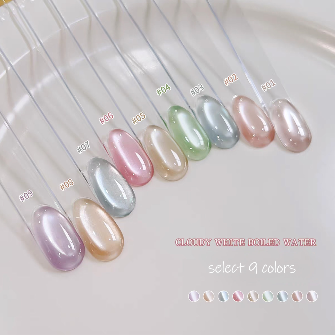 Nail Art Cat Eye Pink - SHAKA 1 Stück Klarer, Wolkiger Weißer