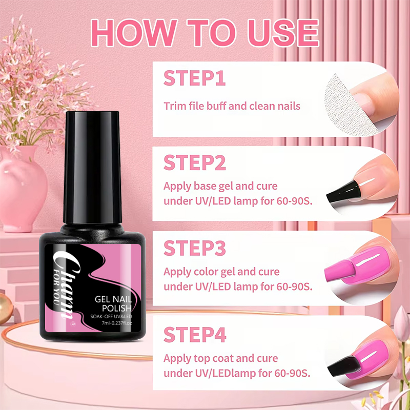 6-teiliges Nude-Pink Gel-Nagel – Nail Art Glossy Bewertung und Preis