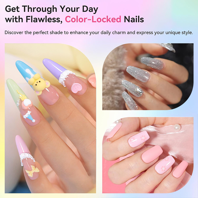 6-teiliges Nude-Pink Gel-Nagel – Nail Art Glossy Bewertung und Preis