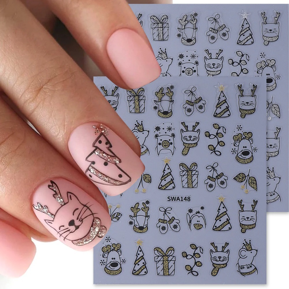 1 Stück Glänzender Cartoon-Wei – Nail Art Xmas Simple Bewertung und Preis