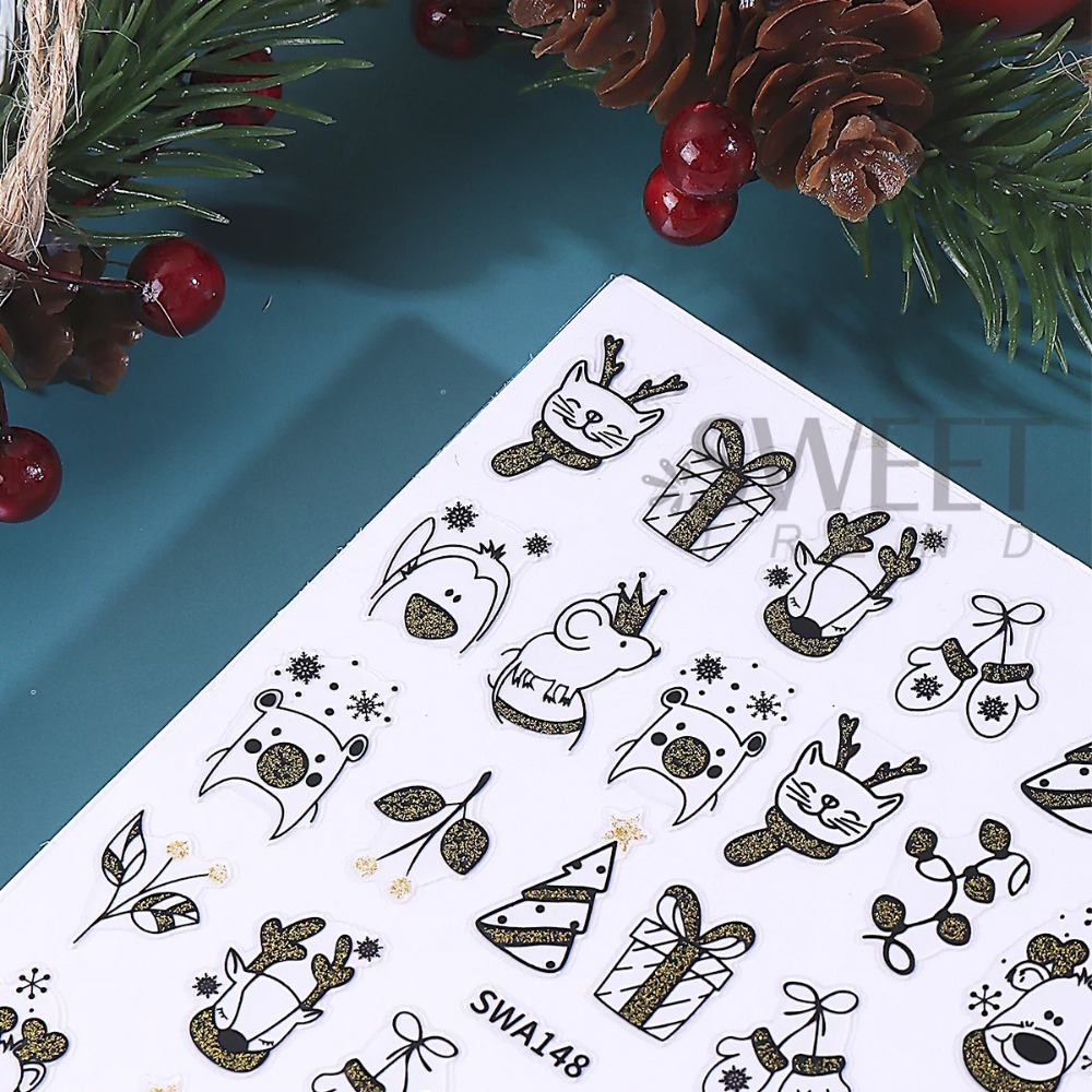 1 Stück Glänzender Cartoon-Wei – Nail Art Xmas Simple Bewertung und Preis