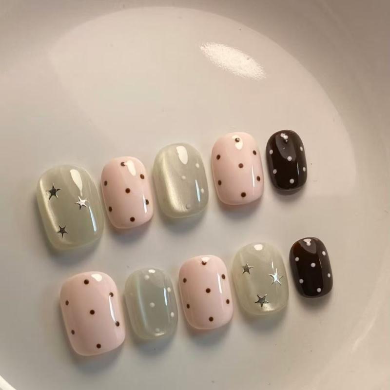 10 Stück Rosa Gepunktete Stern – Nail Art Cat Eye Pink Bewertung und Preis