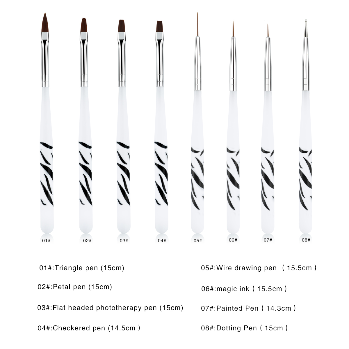 Zebra Griff Nagel Pinsel Set F – Nail Art Zebra Design Bewertung und Preis