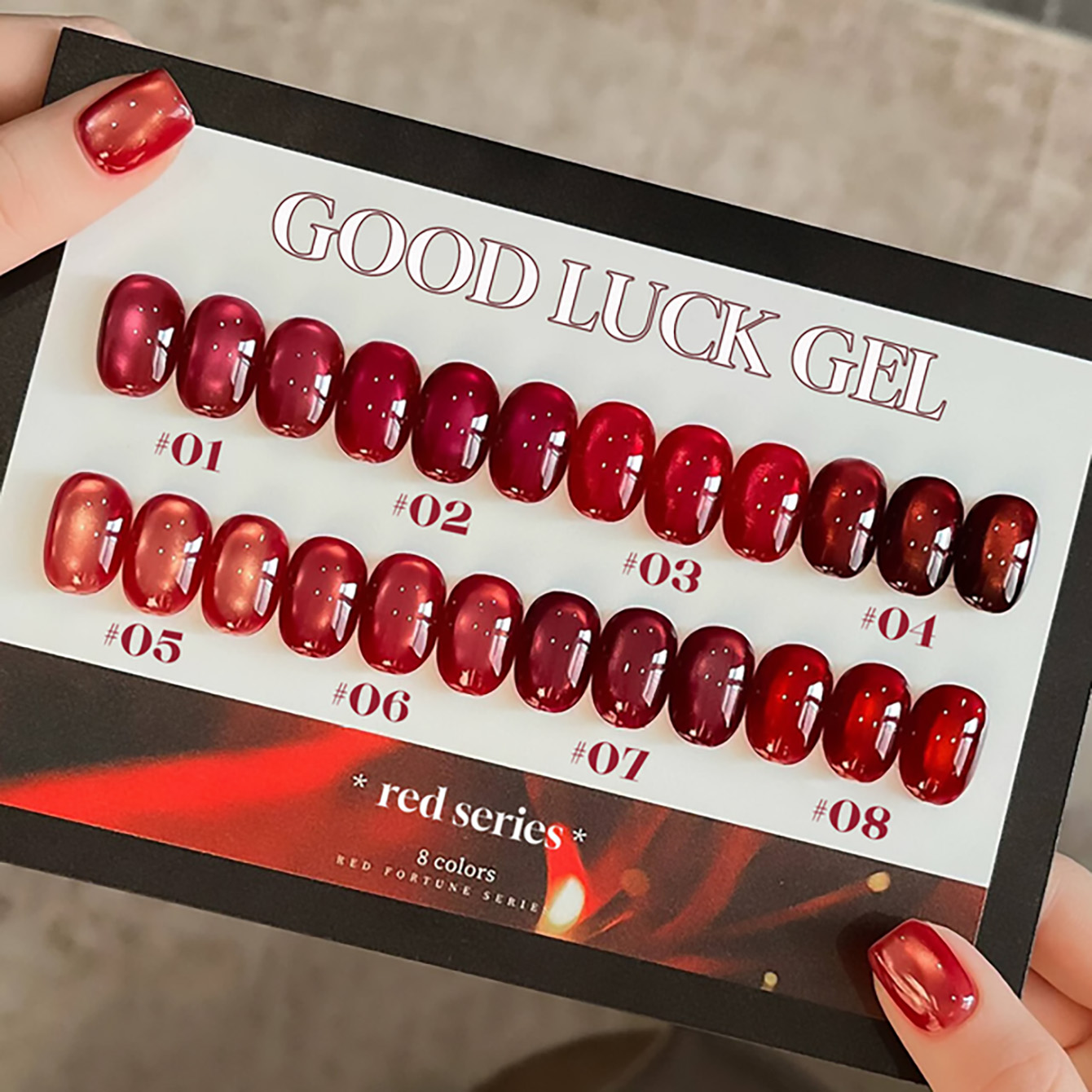 1-8 Stück TC Neujahrs-Gel-Nage – Nail Art Red Wine Cat Eye Bewertung und Preis
