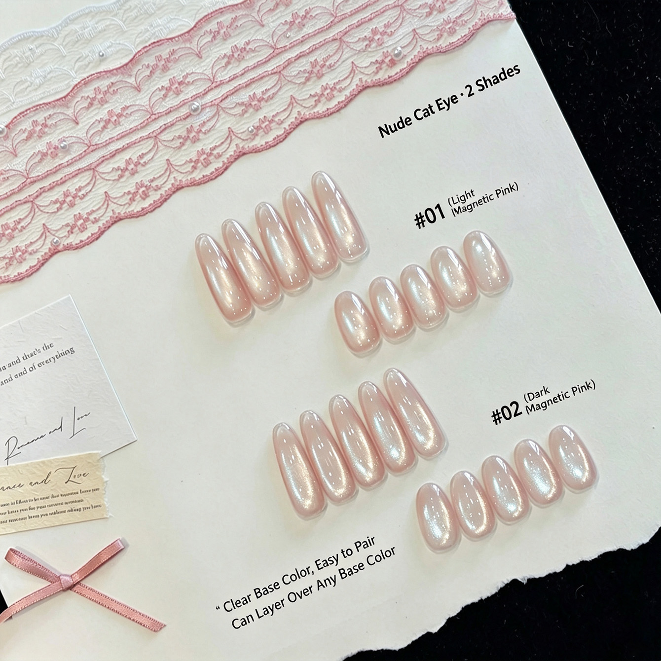 2-Farben Transparenter Nude-Ro – Nail Art Cat Eye Pink Bewertung und Preis