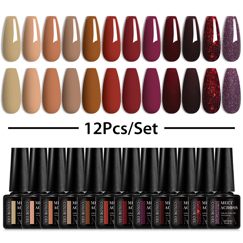 10/12Pcs Gel Nagellack Set Kaf – Nail Art Glossy Bewertung und Preis